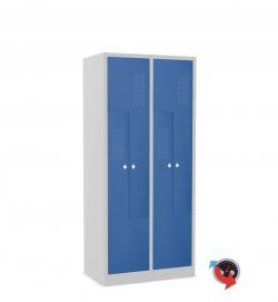 Stahl Z Schrank - Z Spinde - Türen blau - 4 Abteile - Gesamt 80 cm  breit - 4 Drehriegel - Lieferzeit ca. 2-3 Wochen ! 